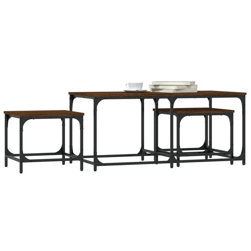 Casa si Gradina - Mobilier - Mese si birouri - Masute de cafea - Mese suprapuse de cafea, 3 buc, stejar maro, lemn prelucrat - Infinity.ro