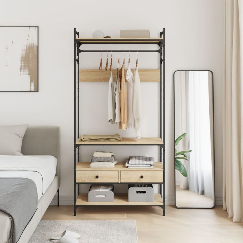 Casa si Gradina - Mobilier - Dulapuri si sifoniere - Sifoniere - Sifonier cu sertare stejar sonoma 89x39x184,5 cm lemn compozit - Infinity.ro