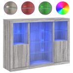Casa si Gradina - Mobilier - Comode si corpuri - Comode - Servanta cu lumini LED, 3 buc., gri sonoma, lemn prelucrat - Infinity.ro