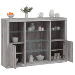 Casa si Gradina - Mobilier - Comode si corpuri - Comode - Servanta cu lumini LED, 3 buc., gri sonoma, lemn prelucrat - Infinity.ro