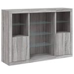 Casa si Gradina - Mobilier - Comode si corpuri - Comode - Servanta cu lumini LED, 3 buc., gri sonoma, lemn prelucrat - Infinity.ro