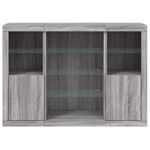 Casa si Gradina - Mobilier - Comode si corpuri - Comode - Servanta cu lumini LED, 3 buc., gri sonoma, lemn prelucrat - Infinity.ro