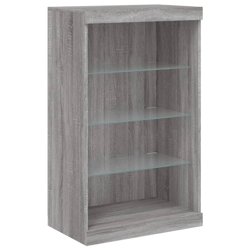 Casa si Gradina - Mobilier - Comode si corpuri - Comode - Servanta cu lumini LED, 3 buc., gri sonoma, lemn prelucrat - Infinity.ro