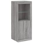Casa si Gradina - Mobilier - Comode si corpuri - Comode - Servanta cu lumini LED, 3 buc., gri sonoma, lemn prelucrat - Infinity.ro