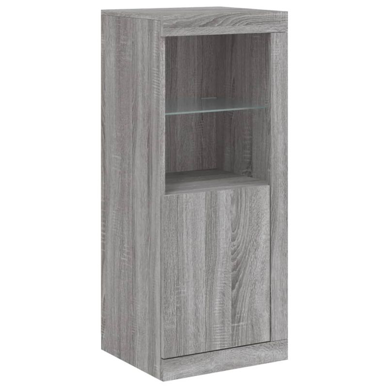 Casa si Gradina - Mobilier - Comode si corpuri - Comode - Servanta cu lumini LED, 3 buc., gri sonoma, lemn prelucrat - Infinity.ro