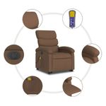 Ingrijire personala si Cosmetice - Sanatate si wellness - Articole wellness - Fotolii de masaj - Fotoliu electric de masaj rabatabil cu ridicare, maro, textil - Infinity.ro