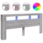 Casa si Gradina - Mobilier - Paturi si accesorii - Accesorii paturi - Tablie de pat cu LED, gri sonoma, 220x18,5x103,5 cm, lemn - Infinity.ro