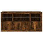 Casa si Gradina - Mobilier - Comode si corpuri - Comode - Servanta cu lumini LED, stejar fumuriu, 142,5x37x67 cm - Infinity.ro
