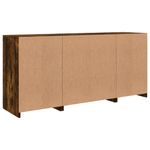 Casa si Gradina - Mobilier - Comode si corpuri - Comode - Servanta cu lumini LED, stejar fumuriu, 142,5x37x67 cm - Infinity.ro
