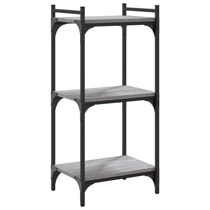 Casa si Gradina - Mobilier - Biblioteci si rafturi - Biblioteci - Biblioteca cu 3 niveluri gri sonoma 40x30x86 cm, lemn prelucrat - Infinity.ro