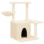 Petshop - Accesorii petshop - Jucarii animale - Ansambluri de joaca - Ansamblu de pisici cu stalpi din funie de sisal, crem, 83 cm - Infinity.ro