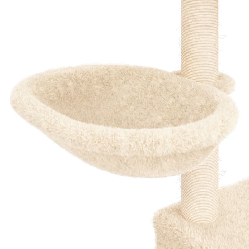 Petshop - Accesorii petshop - Jucarii animale - Ansambluri de joaca - Ansamblu de pisici cu stalpi din funie de sisal, crem, 83 cm - Infinity.ro