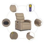 Ingrijire personala si Cosmetice - Sanatate si wellness - Articole wellness - Fotolii de masaj - Fotoliu electric masaj rabatabil, cappuccino, piele ecologica - Infinity.ro