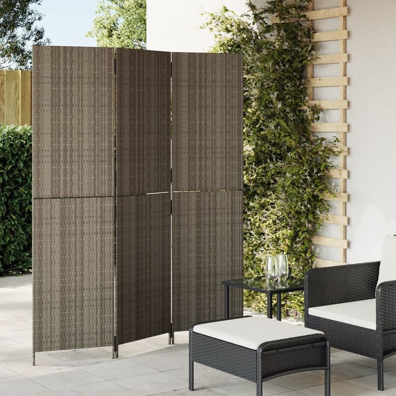 Casa si Gradina - Decoratiuni - Pereti despartitori si paravane - Separator de camera cu 3 panouri, poliratan, model țesătură plină, mărime 147x180 cm - Infinity.ro