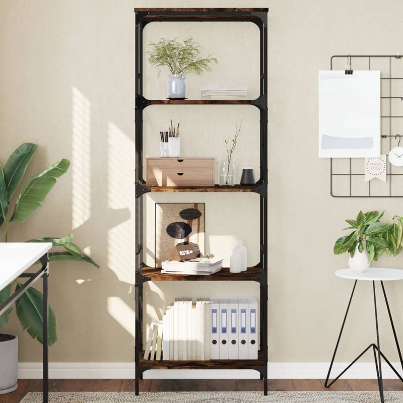 Casa si Gradina - Mobilier - Biblioteci si rafturi - Biblioteci - Biblioteca cu 5 niveluri, stejar fumuriu, 59x35x171 cm, lemn - Infinity.ro