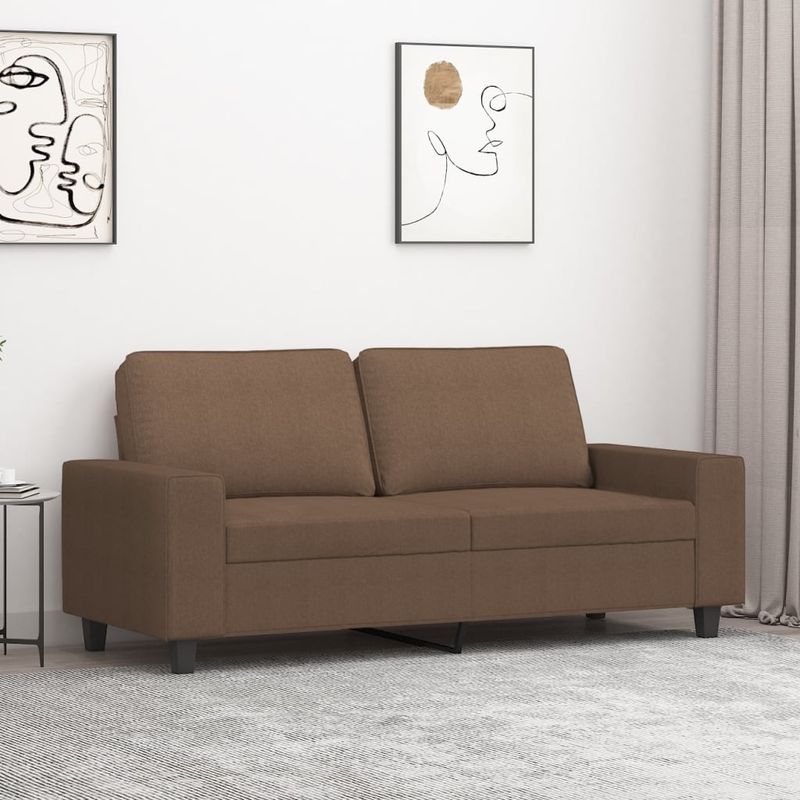 Casa si Gradina - Mobilier - Canapele si coltare - Canapele - Canapea cu 2 locuri, maro, 140 cm, material textil - Infinity.ro