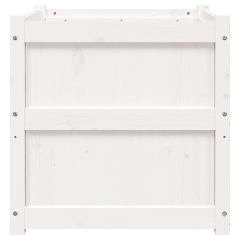 Casa si Gradina - Gradinarit si plante - Plante si ghivece - Ghivece si suporturi - Jardiniere de gradina, 2 buc., alb, lemn masiv de pin - Infinity.ro