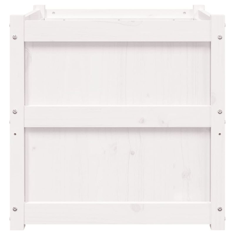 Casa si Gradina - Gradinarit si plante - Plante si ghivece - Ghivece si suporturi - Jardiniere de gradina, 2 buc., alb, lemn masiv de pin - Infinity.ro