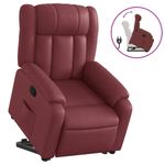 Casa si Gradina - Mobilier - Scaune si fotolii - Fotolii - Fotoliu rabatabil cu ridicare, rosu vin, piele ecologica - Infinity.ro