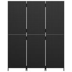 Casa si Gradina - Decoratiuni - Pereti despartitori si paravane - Separator de camera cu 3 panouri, negru, poliratan, model țesătură plină, mărime 147x180 cm - Infinity.ro