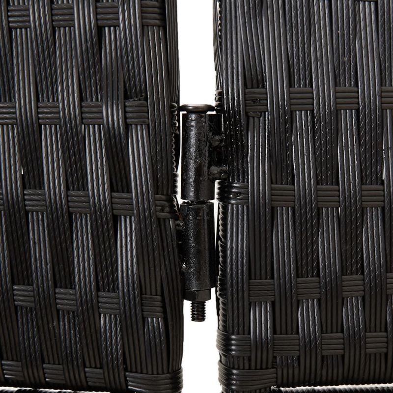 Casa si Gradina - Decoratiuni - Pereti despartitori si paravane - Separator de camera cu 3 panouri, negru, poliratan, model țesătură plină, mărime 147x180 cm - Infinity.ro