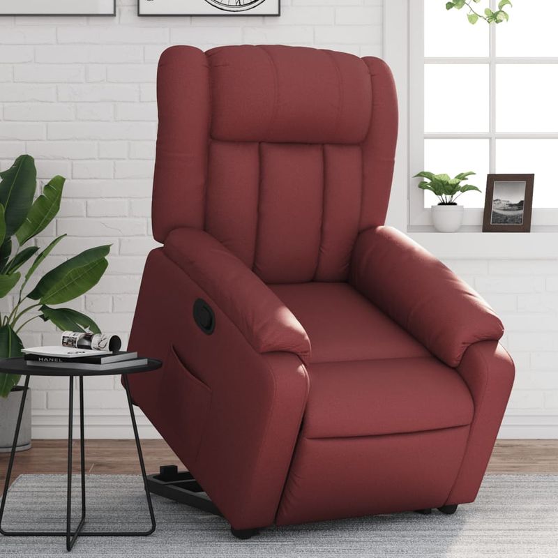 Casa si Gradina - Mobilier - Scaune si fotolii - Fotolii - Fotoliu rabatabil cu ridicare, rosu vin, piele ecologica - Infinity.ro