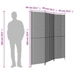 Casa si Gradina - Decoratiuni - Pereti despartitori si paravane - Separator de camera cu 3 panouri, negru, poliratan, model țesătură plină, mărime 147x180 cm - Infinity.ro