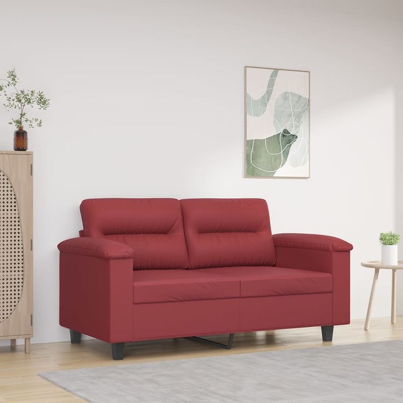 Casa si Gradina - Mobilier - Canapele si coltare - Canapele - Canapea cu 2 locuri, rosu vin, 120 cm, material textil - Infinity.ro