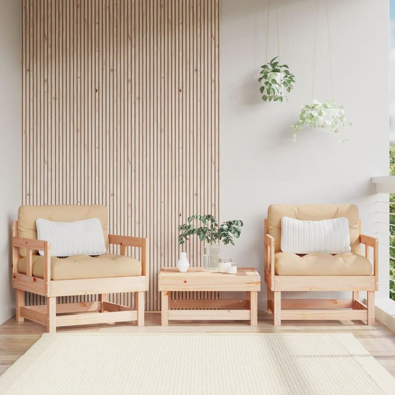 Casa si Gradina - Gradina si terasa - Mobilier exterior - Canapele si fotolii gradina - Scaune de gradina, 2 buc., lemn masiv pin - Infinity.ro