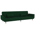 Casa si Gradina - Mobilier - Canapele si coltare - Canapele - Canapea extensibila cu 2 locuri, 2 perne, verde inchis, catifea - Infinity.ro