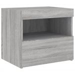 Casa si Gradina - Mobilier - Comode si corpuri - Noptiere - Noptiera cu lumini LED, gri sonoma, 50x40x45 cm - Infinity.ro