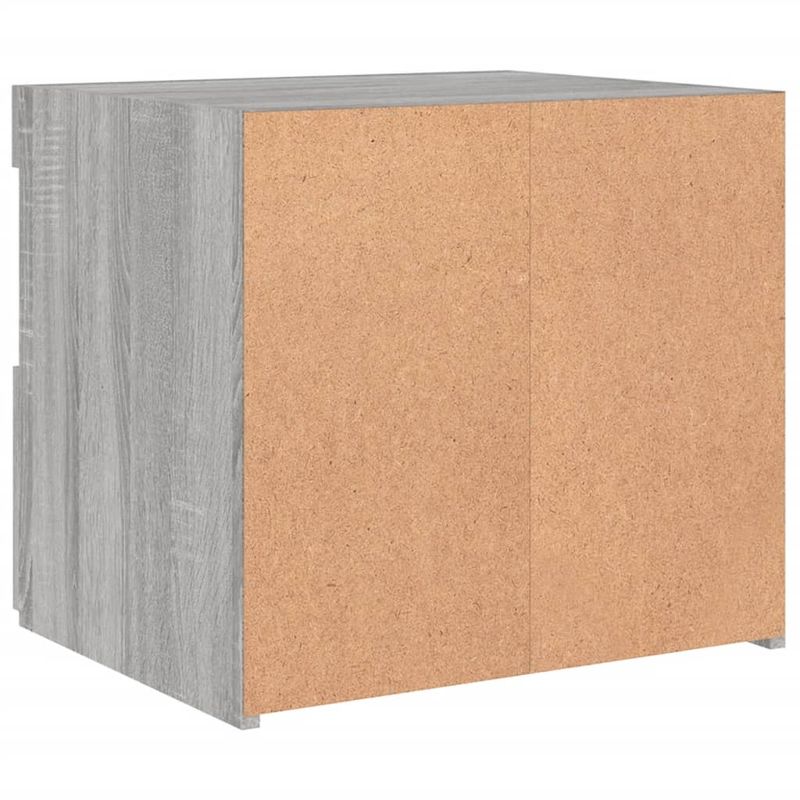 Casa si Gradina - Mobilier - Comode si corpuri - Noptiere - Noptiera cu lumini LED, gri sonoma, 50x40x45 cm - Infinity.ro