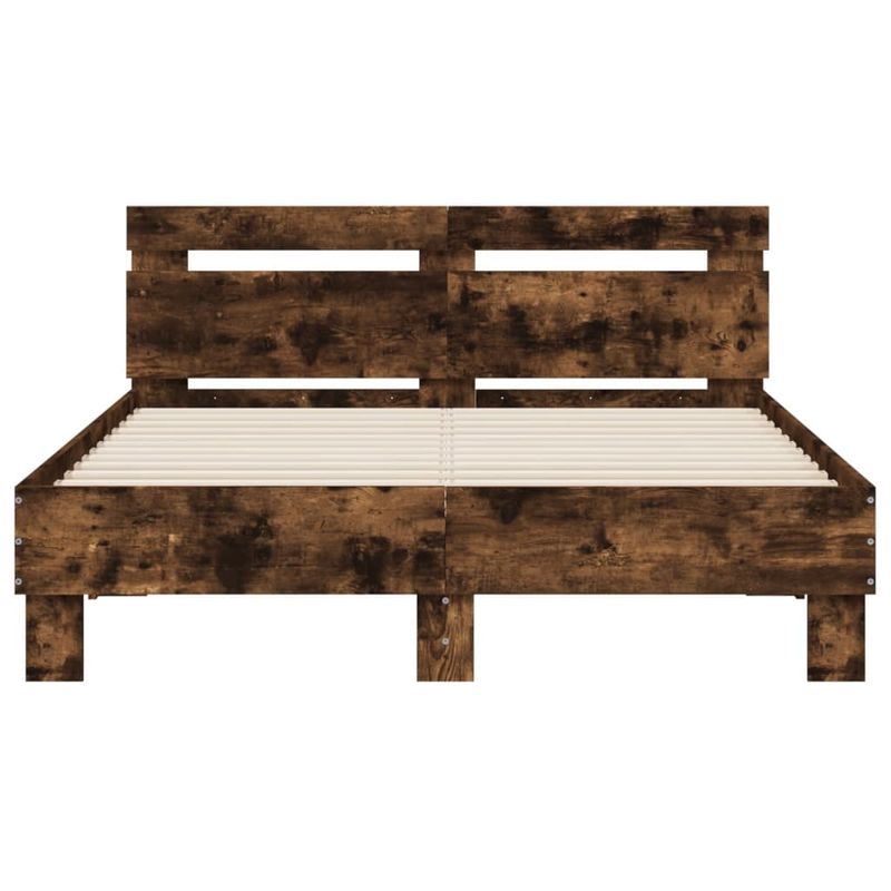 Casa si Gradina - Mobilier - Paturi si accesorii - Paturi - Cadru de pat cu tablie stejar fumuriu 120x190 cm lemn prelucrat - Infinity.ro