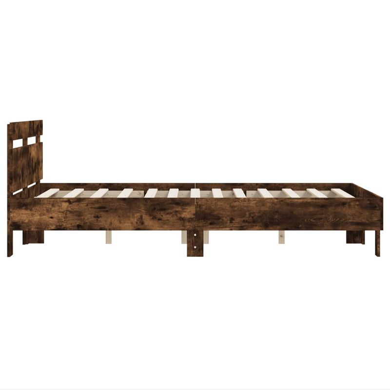 Casa si Gradina - Mobilier - Paturi si accesorii - Paturi - Cadru de pat cu tablie stejar fumuriu 120x190 cm lemn prelucrat - Infinity.ro