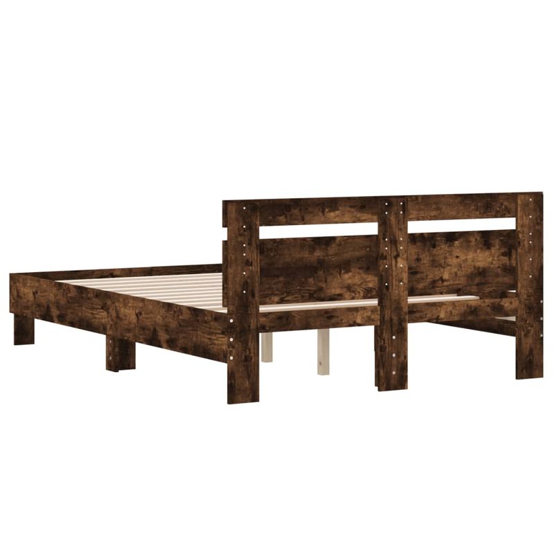Casa si Gradina - Mobilier - Paturi si accesorii - Paturi - Cadru de pat cu tablie stejar fumuriu 120x190 cm lemn prelucrat - Infinity.ro
