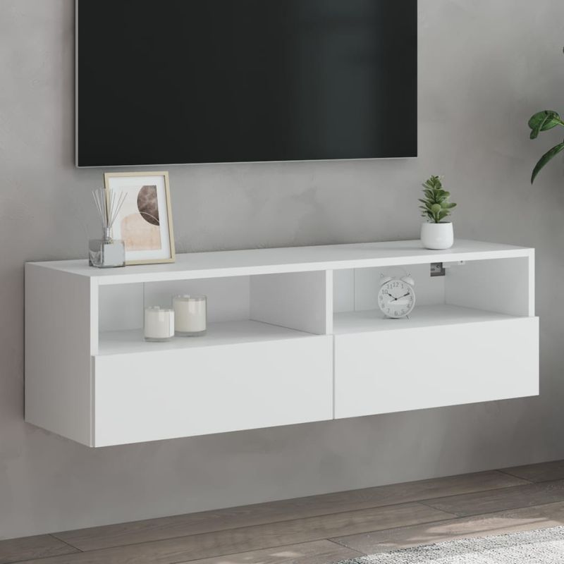Casa si Gradina - Mobilier - Comode si corpuri - Comode - Comoda TV de perete, alb, 100x30x30 cm, lemn prelucrat - Infinity.ro