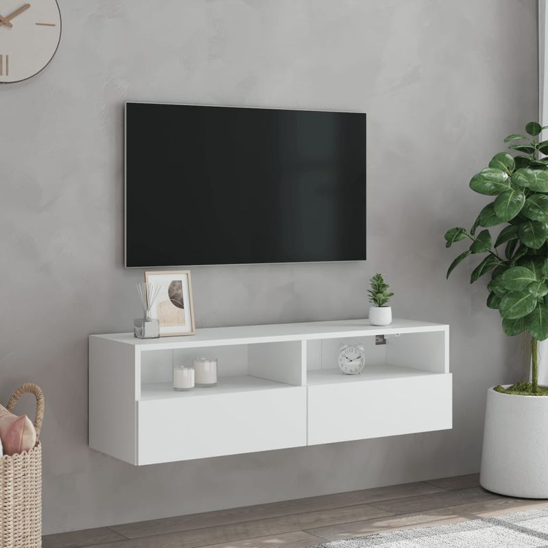 Casa si Gradina - Mobilier - Comode si corpuri - Comode - Comoda TV de perete, alb, 100x30x30 cm, lemn prelucrat - Infinity.ro