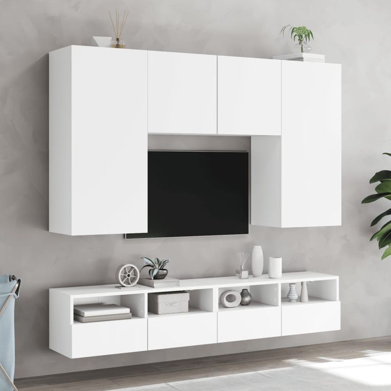 Casa si Gradina - Mobilier - Comode si corpuri - Comode - Comoda TV de perete, alb, 100x30x30 cm, lemn prelucrat - Infinity.ro