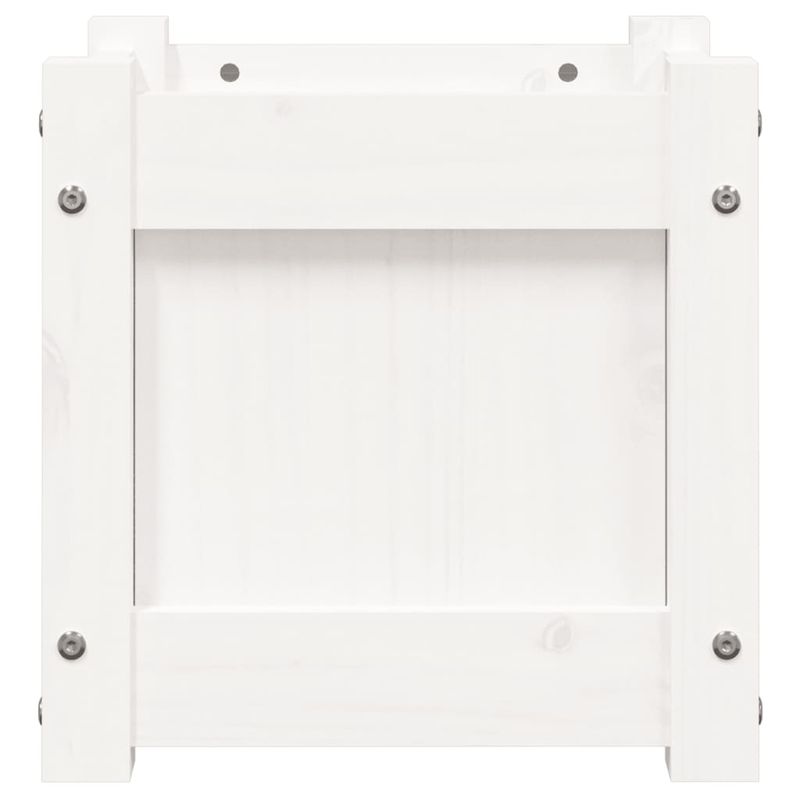 Casa si Gradina - Gradinarit si plante - Plante si ghivece - Ghivece si suporturi - Jardiniera de gradina, 31x31x31 cm, alb lemn masiv de pin - Infinity.ro