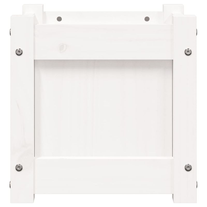 Casa si Gradina - Gradinarit si plante - Plante si ghivece - Ghivece si suporturi - Jardiniera de gradina, 31x31x31 cm, alb lemn masiv de pin - Infinity.ro