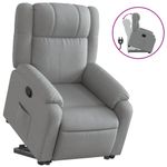 Casa si Gradina - Mobilier - Scaune si fotolii - Fotolii - Fotoliu rabatabil cu ridicare, gri deschis, material textil - Infinity.ro