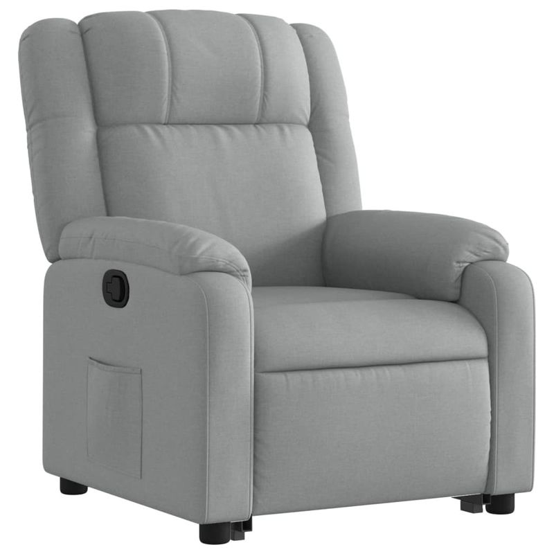 Casa si Gradina - Mobilier - Scaune si fotolii - Fotolii - Fotoliu rabatabil cu ridicare, gri deschis, material textil - Infinity.ro