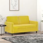 Casa si Gradina - Mobilier - Canapele si coltare - Canapele - Canapea cu 2 locuri, galben, 120 cm, catifea - Infinity.ro
