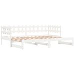 Casa si Gradina - Mobilier - Paturi si accesorii - Paturi - Pat de zi extensibil, alb, 2x(80x200) cm, lemn masiv de pin - Infinity.ro