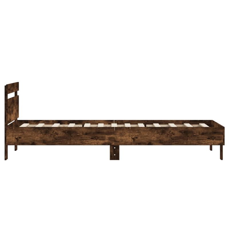 Casa si Gradina - Mobilier - Paturi si accesorii - Paturi - Cadru de pat cu tablie stejar fumuriu 90x200 cm lemn prelucrat - Infinity.ro