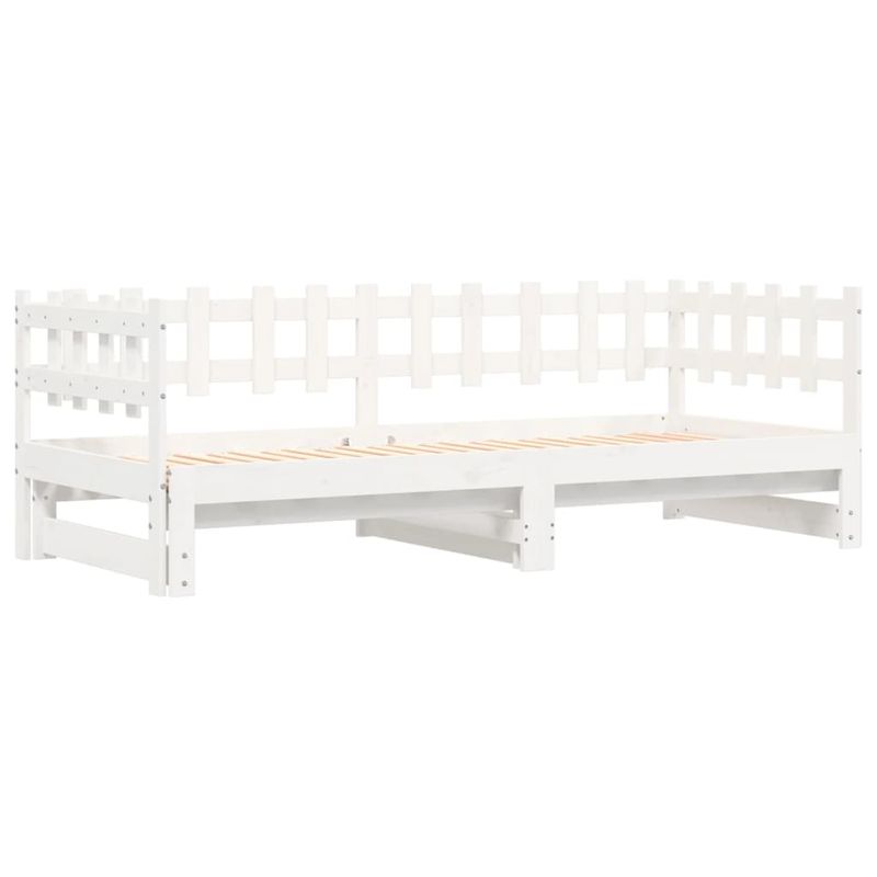 Casa si Gradina - Mobilier - Paturi si accesorii - Paturi - Pat de zi extensibil, alb, 2x(80x200) cm, lemn masiv de pin - Infinity.ro