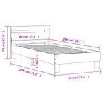 Casa si Gradina - Mobilier - Paturi si accesorii - Paturi - Cadru de pat cu tablie stejar fumuriu 90x200 cm lemn prelucrat - Infinity.ro