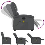 Ingrijire personala si Cosmetice - Sanatate si wellness - Articole wellness - Fotolii de masaj - Fotoliu masaj rabatabil electric cu ridicare, gri, piele eco - Infinity.ro