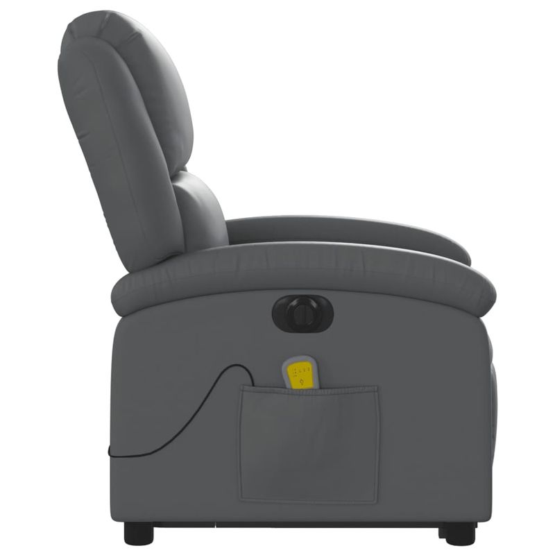 Ingrijire personala si Cosmetice - Sanatate si wellness - Articole wellness - Fotolii de masaj - Fotoliu masaj rabatabil electric cu ridicare, gri, piele eco - Infinity.ro