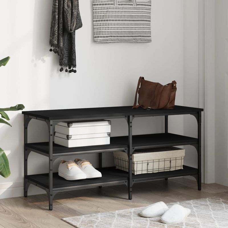 Casa si Gradina - Mobilier - Organizare si depozitare - Bancute - Banca de pantofi, negru, 100x38,5x49 cm, lemn prelucrat - Infinity.ro